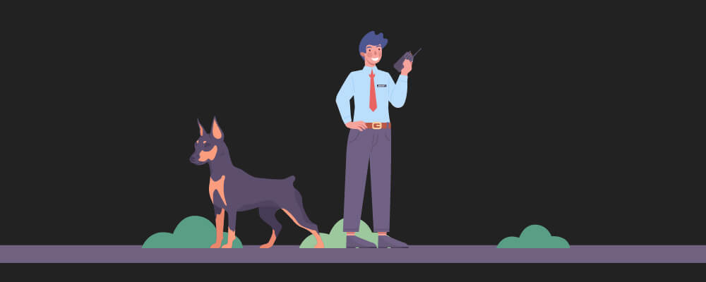 A police officer with a dog as a partner it has the dog breed of a Rottweiler